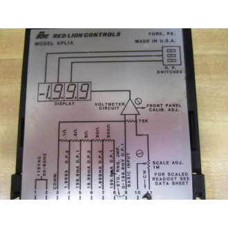 Red Lion Controls APLIA400 Current Meter Display 4187 - Used
