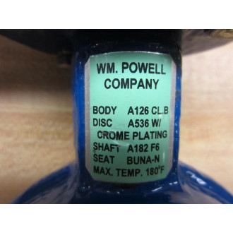 WM Powell A126 CLB Butterfly Valve A536  A182 F6 - New No Box