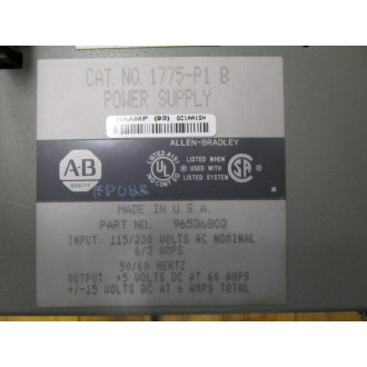 Allen Bradley 96536802 Power Supply 1775-P1 - Refurbished