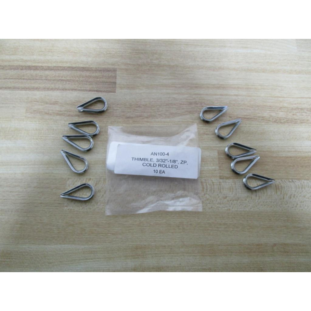 AN100-4 Thimble 332"-18" ZP Cold Rolled (Pack of 10)