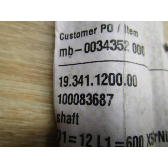 Multivac 19.341.1200.00 Shaft - New No Box