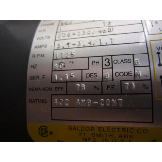 Baldor VM3546 Motor Frame 56C 1725RPM - New No Box