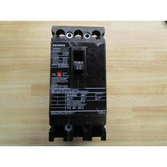Siemens HED43M060 Breaker Missing Hardware - Used