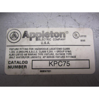Appleton KPC75 Ballast Fixture - New No Box