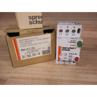 Sprecher+Schuh KTA 3-25 Circuit Breaker KTA325 0.40-0.63A