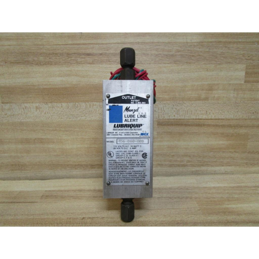 Manzel 456-060-009 Lube Line Alert - New No Box
