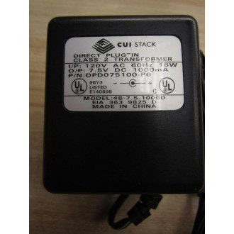 CUI Stack DPD075100-P6 Direct Plug-In Adapter - New No Box