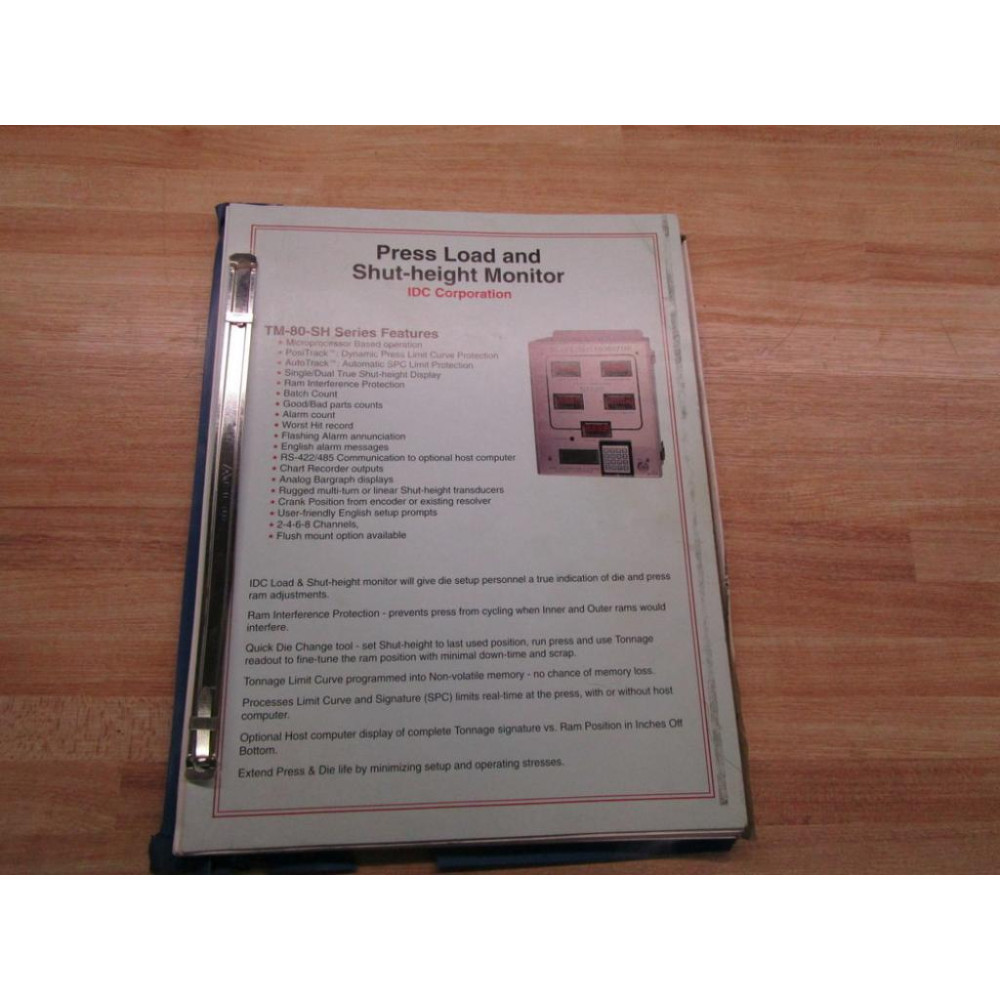 IDC Manual For TM-80-SH Series - Used