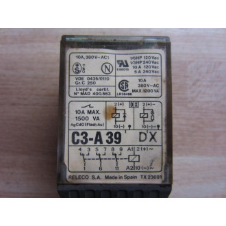Releco C3-A39-DX Relay C3A39DX - Used