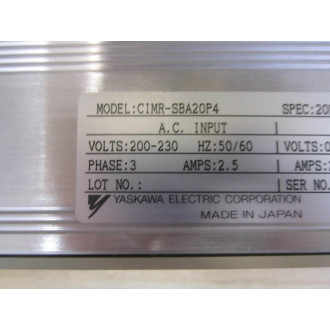 Yaskawa CIMR-SBA20P4 AC Servo Drive CIMRSBA20P4