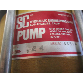 SC Hydraulic 10-500-.24 Pumping Unit Model 10500.24 - New No Box