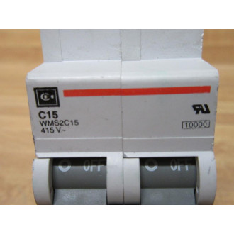Cutler Hammer WMS-2C15 Eaton Circuit Breaker WMS2C15 - Used