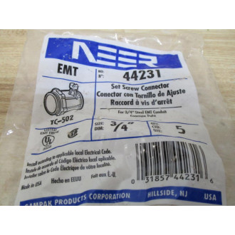 Neer TC502 Set Screw Connector 44231 34" (Pack of 35)