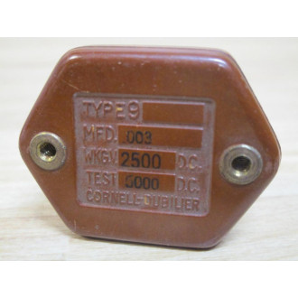 Cornell Dubilier TYPE 9 Capacitor MFD-.003 - New No Box