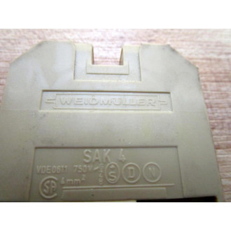Weidmuller SAK 4 Terminal Block Klippon End (Pack of 23) - Used