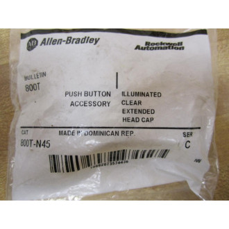 Allen Bradley 800T-N45 Clear Extended Head Cap Series C (Pack of 5)