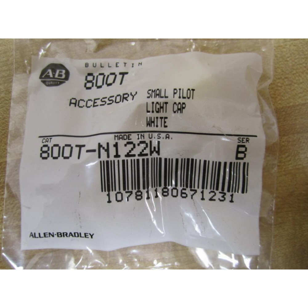 Allen Bradley 800T-N122W Pilot Light Cap 800TN122W