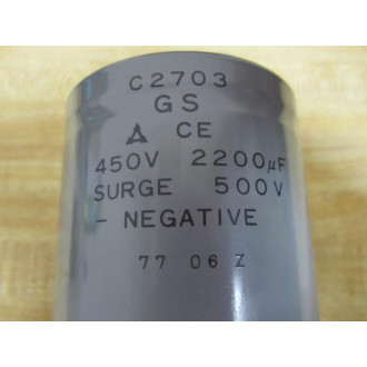Matsushita C2703 GS CE Capacitor 450V 2200uF 450V 2200uF 6"x 3" - New No Box