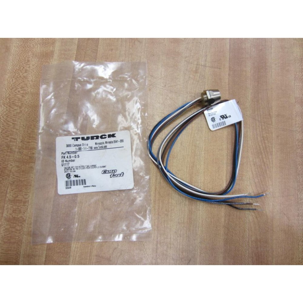 Turck FK4.5-0.5 Receptacle Cordset U1117 (Pack of 2)
