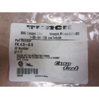 Turck FK4.5-0.5 Receptacle Cordset U1117 (Pack of 2)