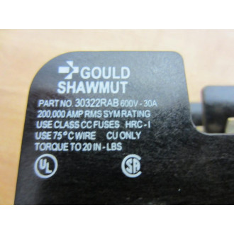 Gould 30322RAB Ferraz Shawmut Fuse Block 600V 30A (Pack of 3) - Used