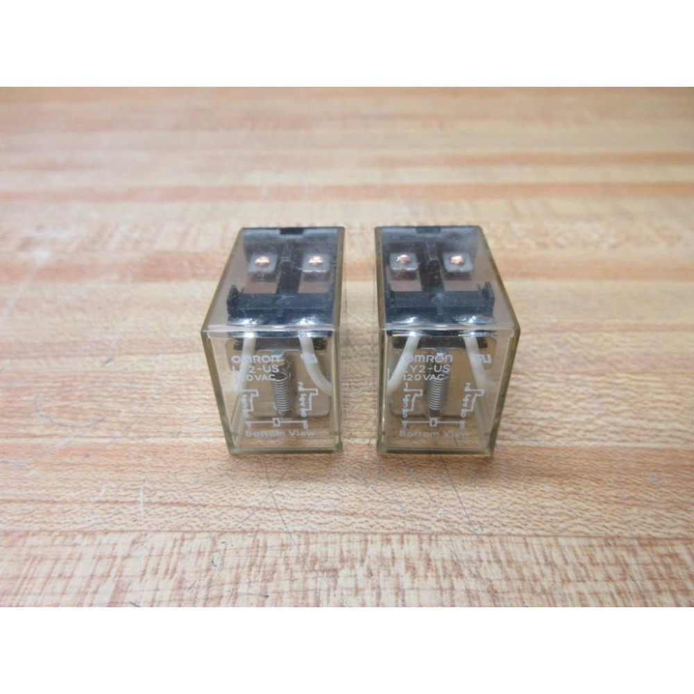 Omron LY2-US-AC120 Relay LY2-US-120VAC (Pack of 2) - Used