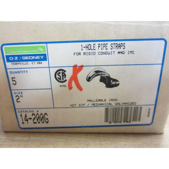 O-ZGedney 14-200G 14200G 1-Hole Pipe Strap 2" (Pack of 5)