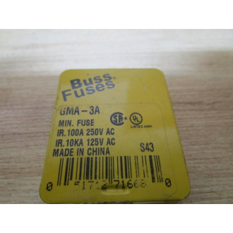 Buss GMA-3A Cooper Bussmann Fuse Cross Ref 6F103 Fine Wire (Pack of 10)