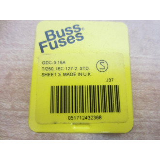 Bussmann GDC-3.15A Bussmann Fuse Cross Ref 1CD14 (Pack of 10)