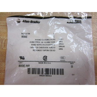 Allen Bradley 800E-N8 Round Closing Plug 800EN8