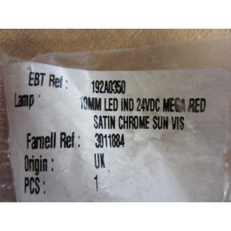 EBT 192A0350 10mm LED Ind 24Vdc Mega Red Satin Chrome
