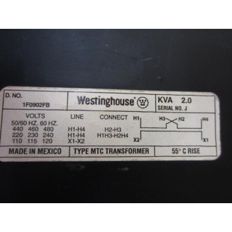 Westinghouse 1F0902FB Transformer - Used