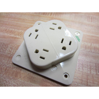 Hubbell HBL415HI 4-Plex Receptacle Hospital Grade 15A 125V Grounding Ivory