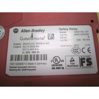 Allen Bradley 440R-M23092 Guardmaster Safety Relay MSR138.1DP Series B