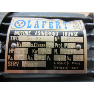 Lafert 56 S2 56S2 Three Phase Induction Motor B0212 - Used
