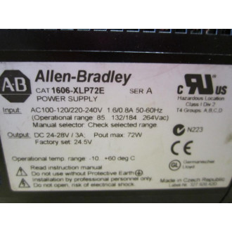 Allen Bradley 1606-XLP72E Power Supply 1606XLP72E Series A - New No Box