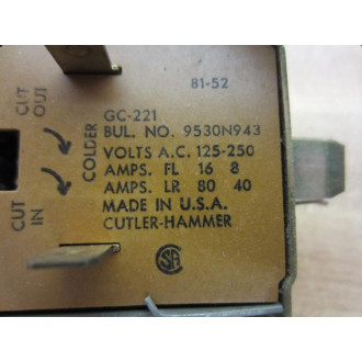 Cutler Hammer GC-221 GC221 Gemline Cold Control 9530N943