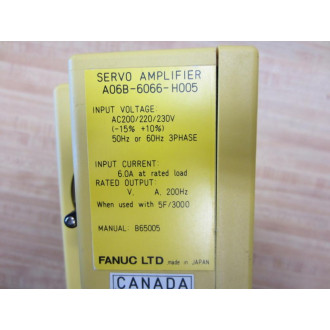 Fanuc A06B-6066-H005 Amplifier A06B6066H005 Ser. 00006-A2 - Used