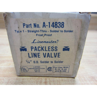 Mueller Industries A-14838 Packless Line Valve 14 Inch OD Solder A14838