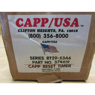CappUSA 374419 Reset Timer RT20-53A6 0-5 Minutes