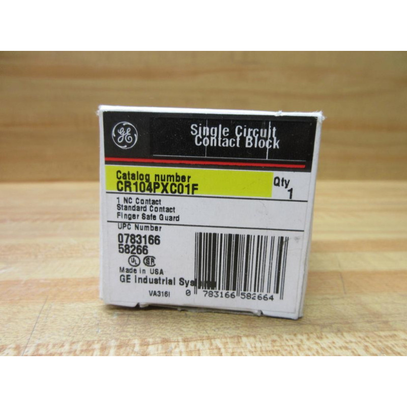 General Electric CR104PXC01F GE Single Circuit Contact Block EMPTY BOX ONLY!