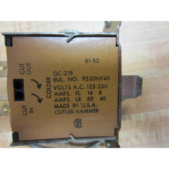 Cutler Hammer GC-218 Gemline Cold Control 9530N940 GC218