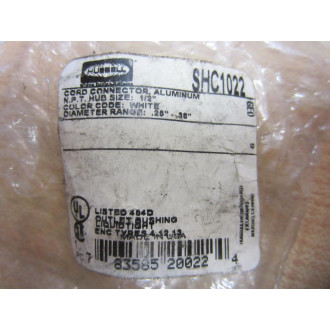 Hubbell SHC1022 Cord Connector 12" White 0.25-0.38" Aluminum (Pack of 5)