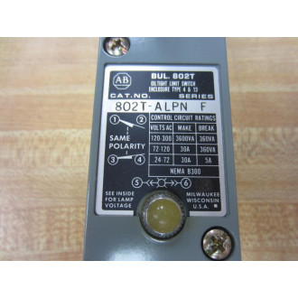 Allen Bradley 802T-ALPN Limit Switch 802TALPN Series F
