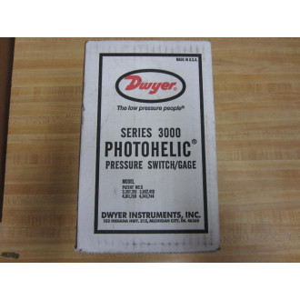 Dwyer A3000 Photohelic Pressure Switch Gage Series 3000 A3008 0-8.0" w.c.