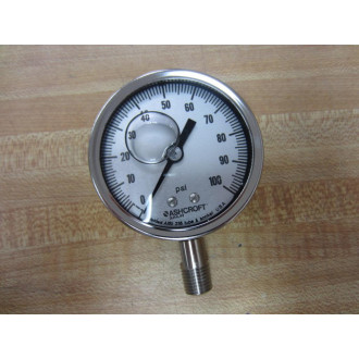 Ashcroft 1KA93735-084 Gauge 25 1009 SWL 02L 0-100 Psi 2-12"
