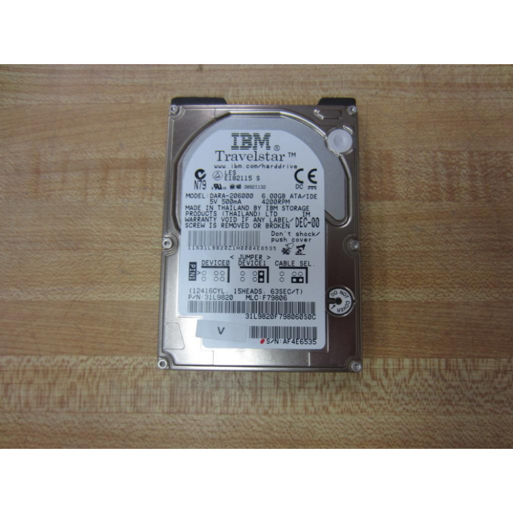 IBM DARA-206000 Travelstar Hard Drive 31L9820 - New No Box