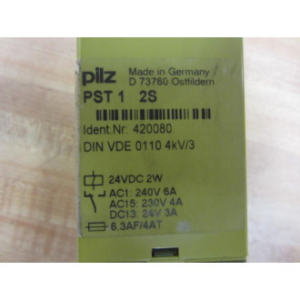 Pilz PST 1 2S 24 VDC Safety Relay 420080 - Used