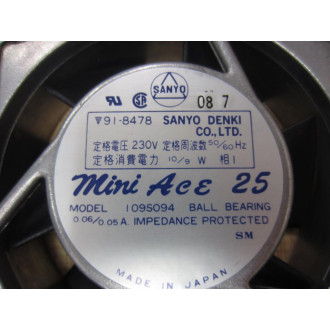 Sanyo 91-8478 Fan Model: 109S094 - Used