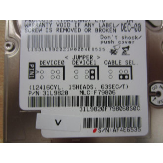 IBM DARA-206000 Travelstar Hard Drive 31L9820 - New No Box